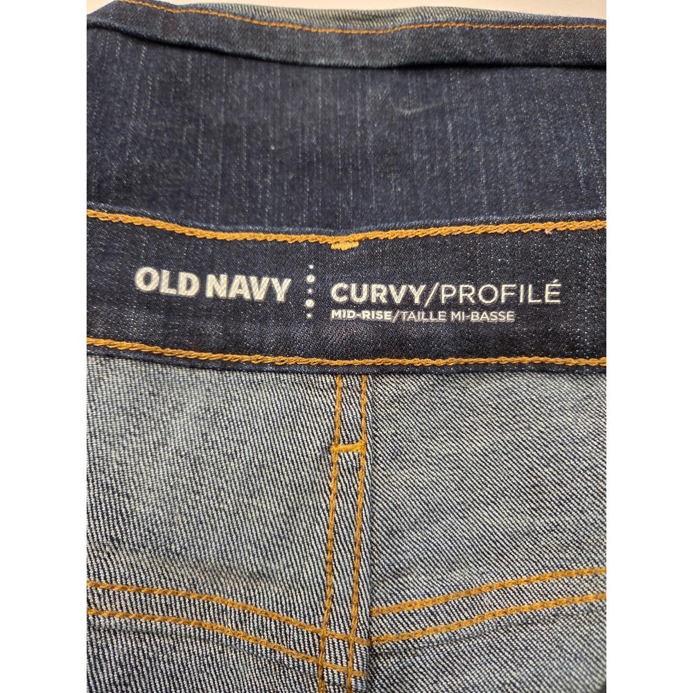 Old Navy Curvy Profile Mid-Rise Dark Wash Bootcut Jeans Womens Size 16 Regular - Picture 3 of 5